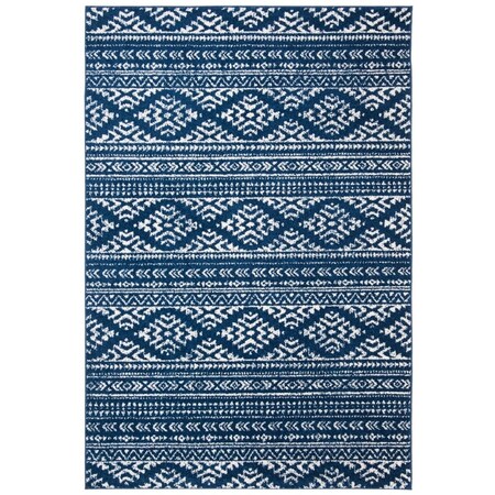 Safavieh 3 x 5 ft. Tulum Power Loomed Rectangle Area Rug Navy & Ivory TUL272N-3
